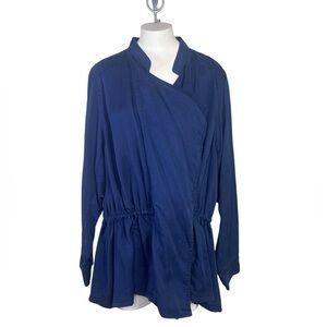 Lane Bryant 18/20 navy blue open light career casual jacket NWT